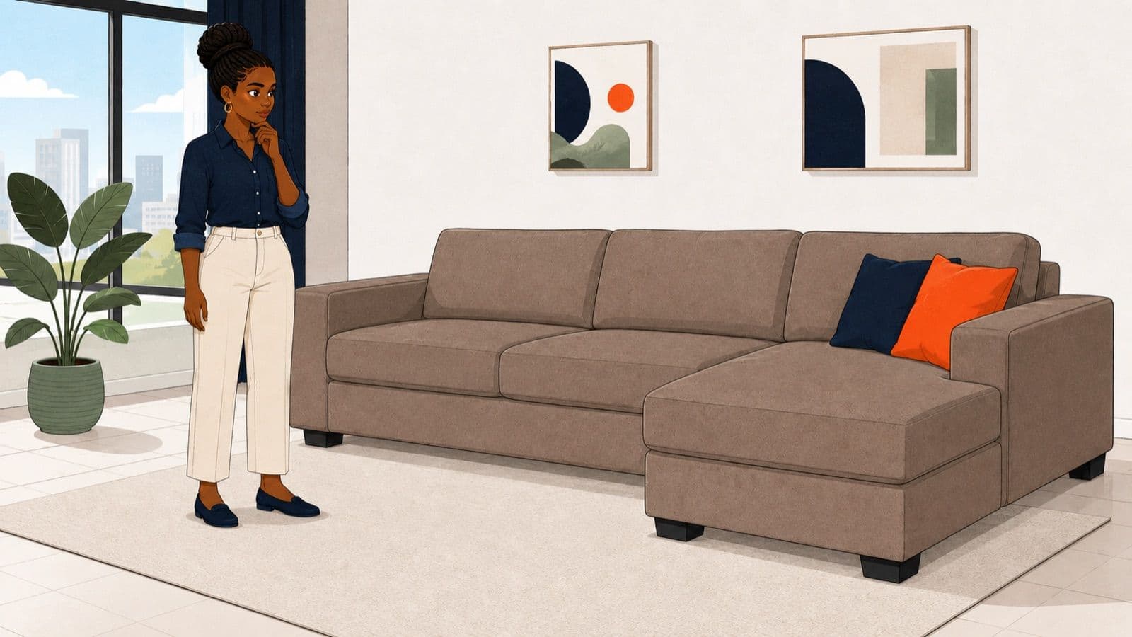 Buyer inspecting the frame of a second-hand sofa in Kenya