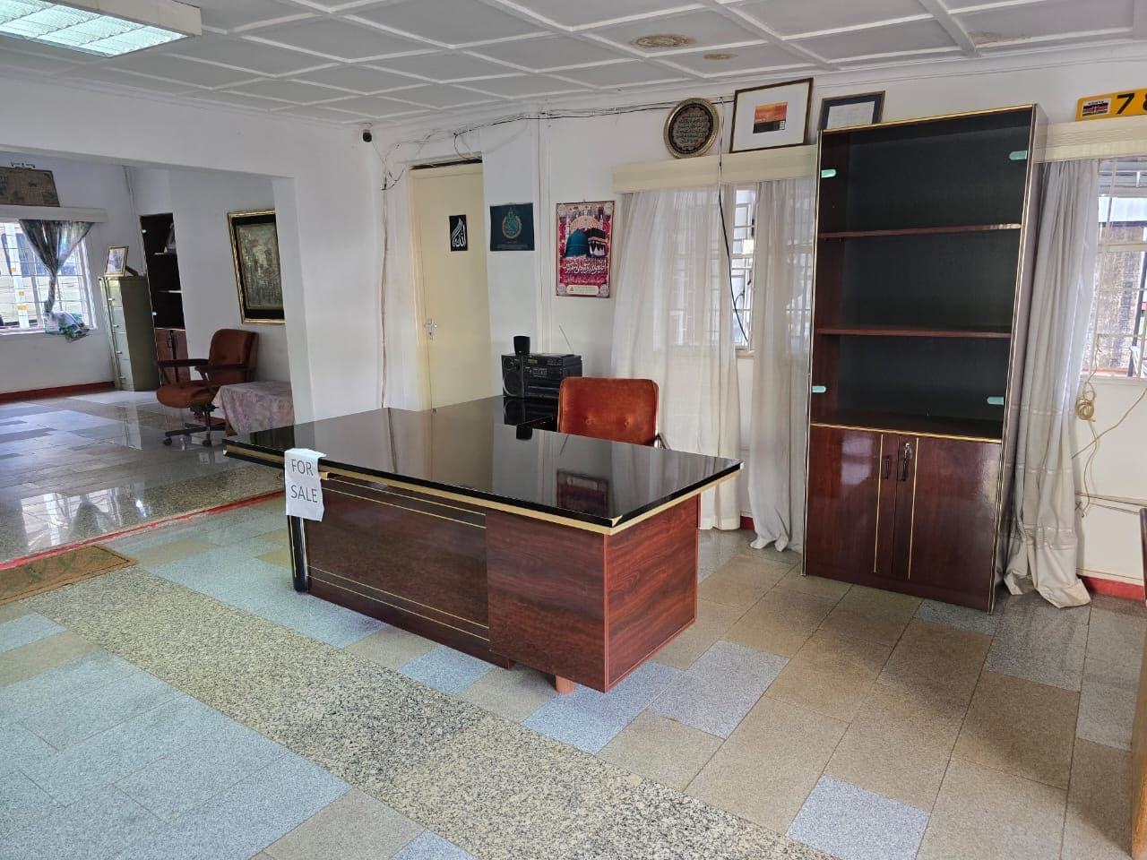 Office set a desk and a cabinet